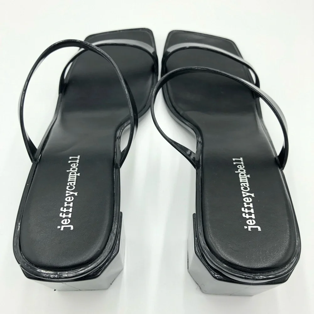 NWOT Black Jeffrey Campbell Jamm-3 Jelly Slide Sandal Heels Size 10
